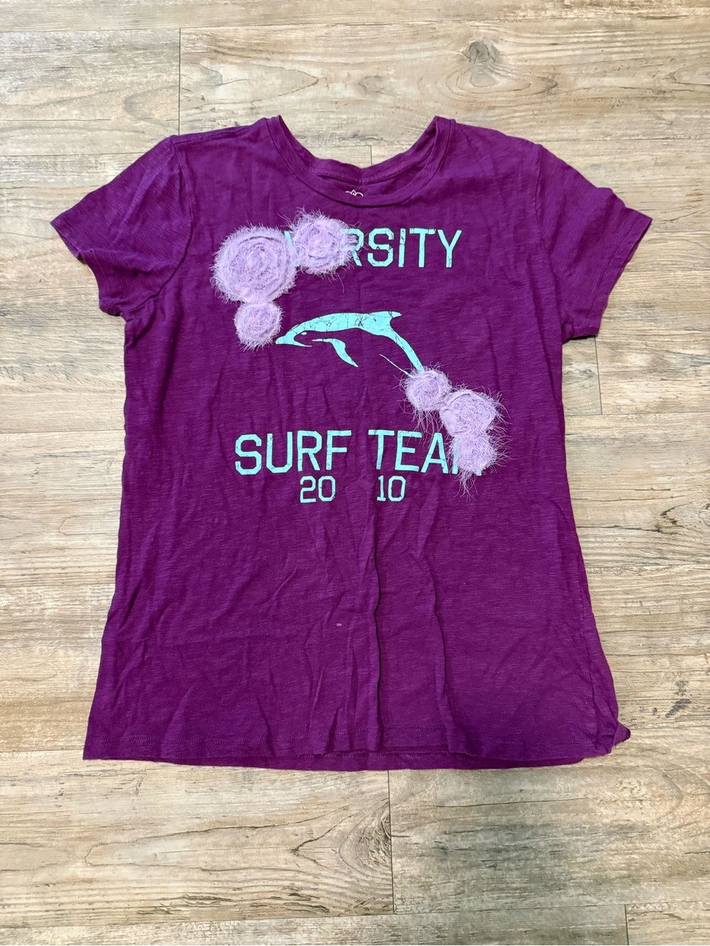 Old Navy Purple Short Sleeve Surf Team Graphic Tee